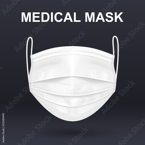 Realistic white medical mask. Virus protection. Vector EPS 10