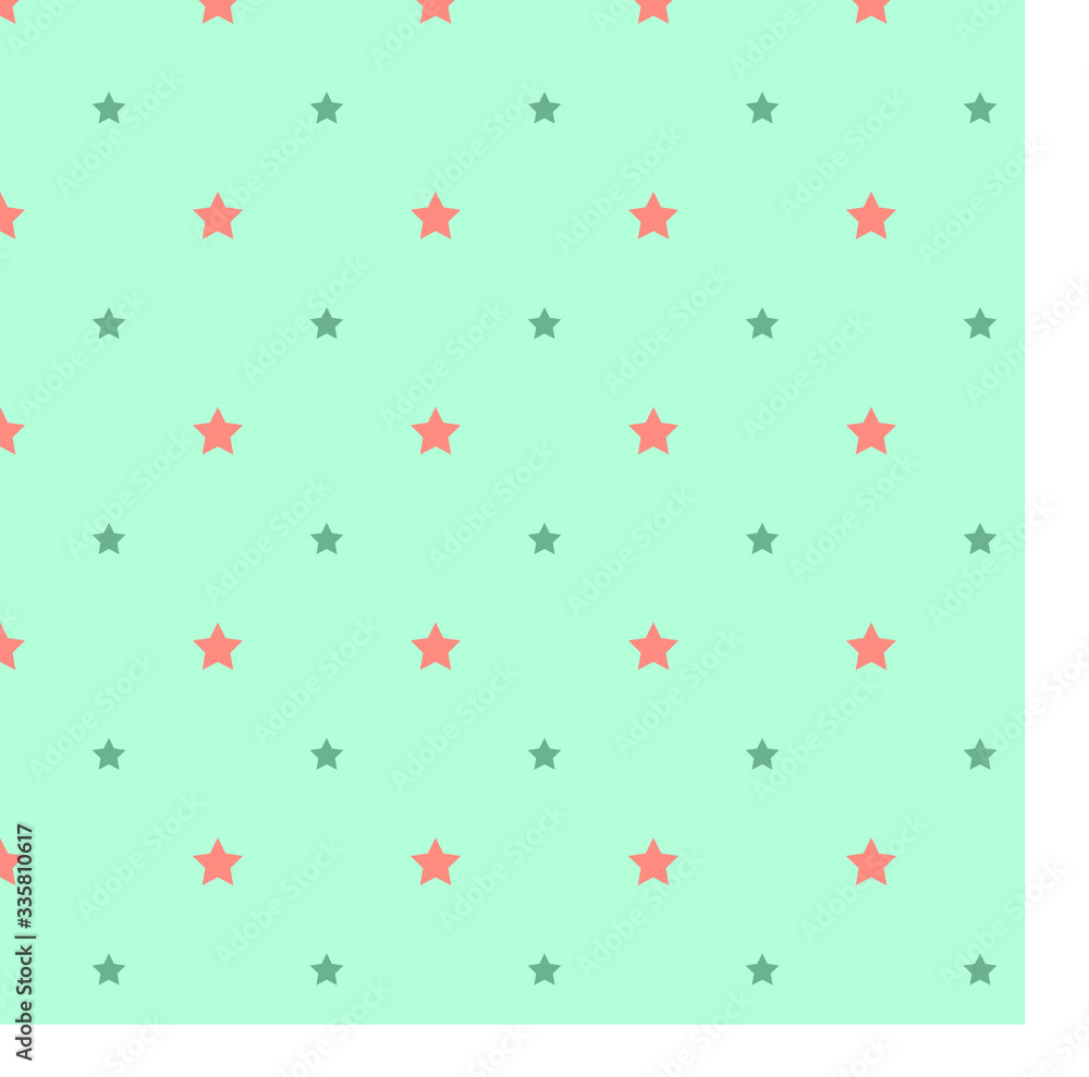 Background of light green color with stars of different sizes in two colors.