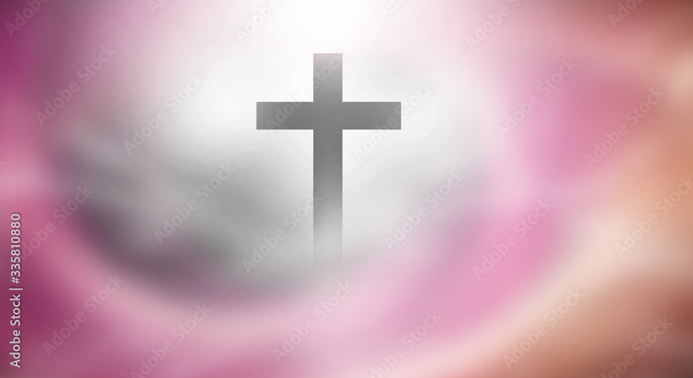 Obraz premium Christian cross Jesus symbol That appears with magic fantasy lighting for making beautiful illustrations.