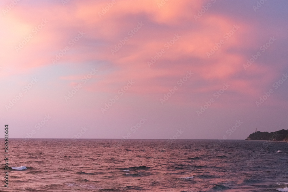 beautiful sky colorful sunset on the sea