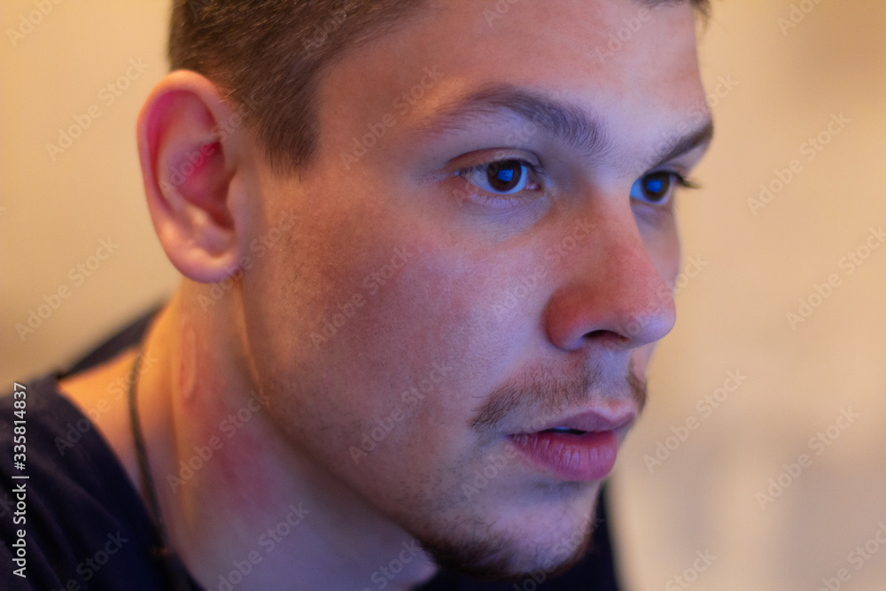 Obraz premium Man With Bite Mark On His Neck