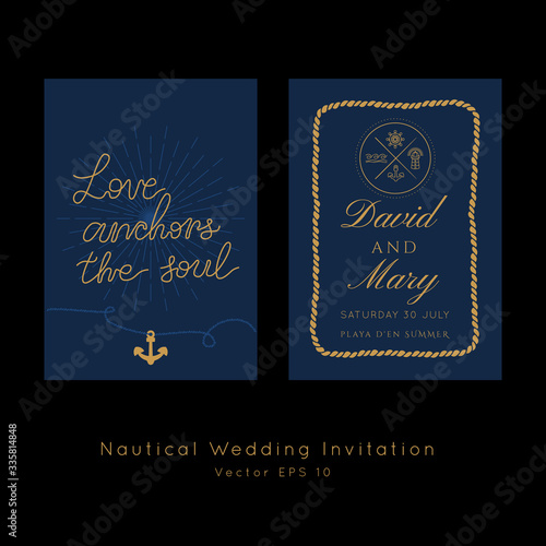 Nautical wedding vector design