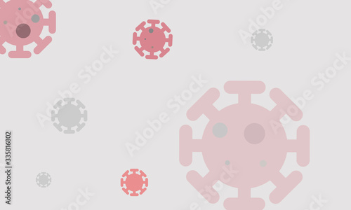 Background light with virus. Flat material design illustration.Medical science biology genetics epidemiology concept. Fighting with covid-19 world epidemic.
