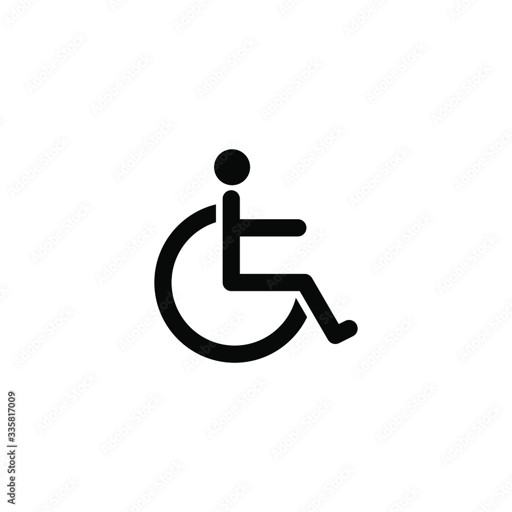 Disabled icon. A person in a wheelchair. Disability symbol concept. Vector illustration Disabled icon. A person in a wheelchair. Disability symbol concept. Vector illustration