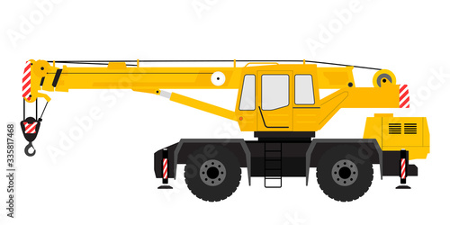 Crane Silhouette on a white background.