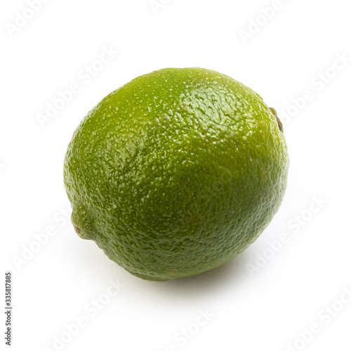 juicy green lime on a white background