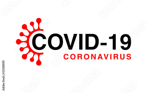 Coronavirus Covid-19 concept typography design logo on white background. Self isolation. Home quarantine. Graphic vector for web, print, banner, flyer, illustration. Stop coronavirus.