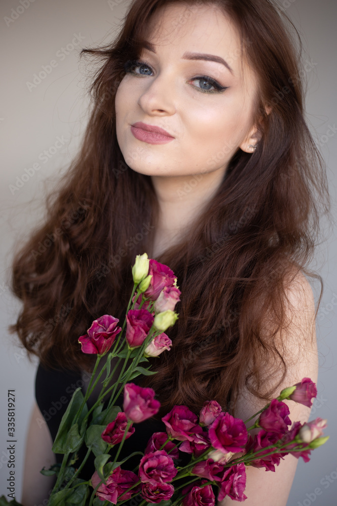 girl with flowers girl with flowers