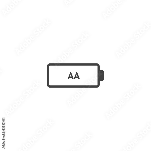 Battery vector icon on white isolated background. The symbol of energy on white isolated background.