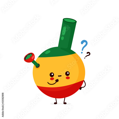 Cute happy smiling bong. Vector cartoon