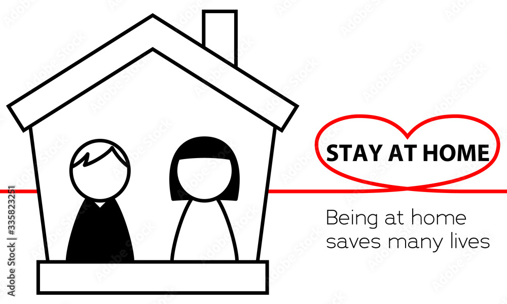 Illustrations that encourage you to stay at home to avoid pandemics of infectious diseases such as COVID-19,vector illustration on white background, Illustrations that encourage you to stay at home to avoid pandemics of infectious diseases such as COVID-19,vector illustration on white background,