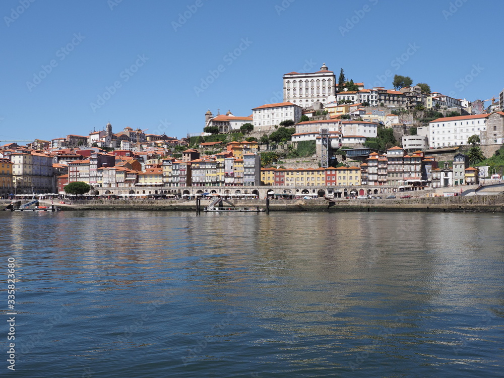 Marvelous Ribeira area at Douro river in PORTO city in Portugal