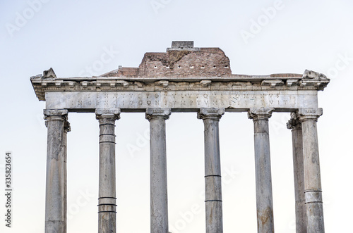 The Temple of Saturn in Rome.
