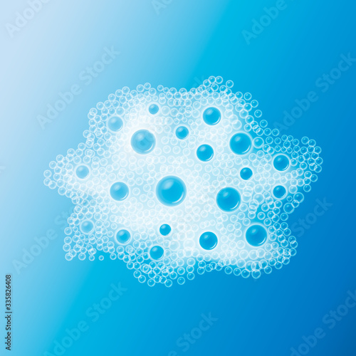 Soap foam overlying on the background. Vector illustration.