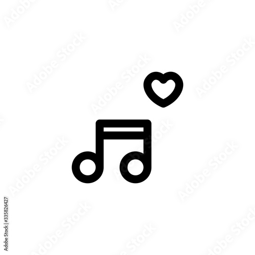 Love Music Wedding Outline Icon Vector Illustration

