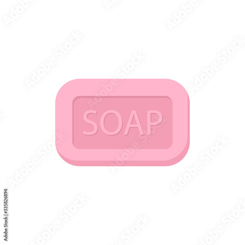 Bar of soap isolated on white background. Vector illustration.