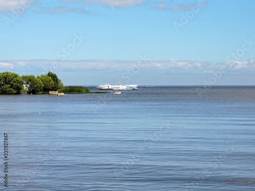 view of the port of Peterhof, Russia