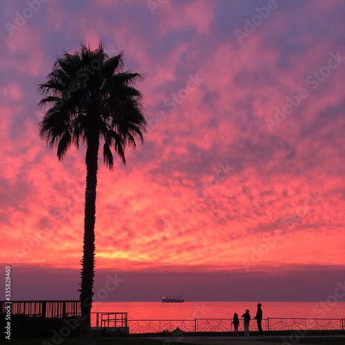 Coucher de soleil sur la ville de Viña del Mar