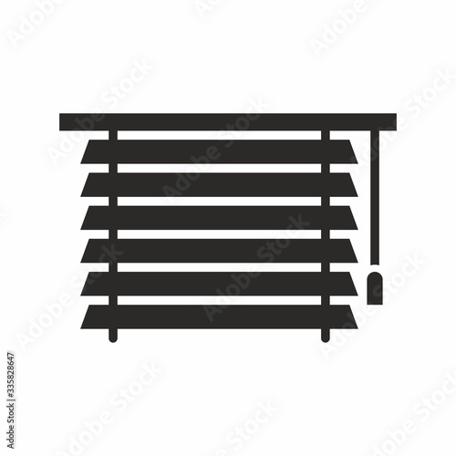 Window blinds icon. Vector icon isolated on white background.