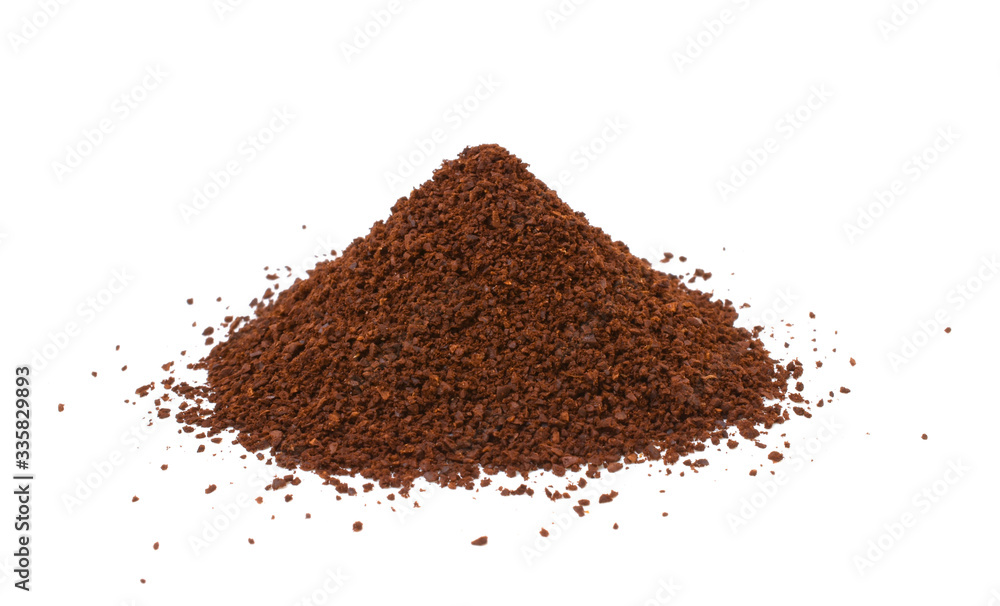 Ground coffee (Coffee powder) isolated on white background. Ground coffee (Coffee powder) isolated on white background.