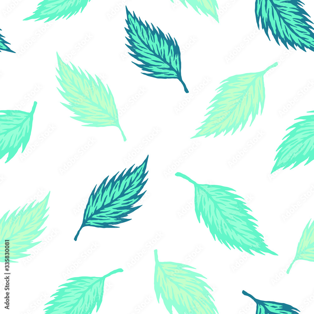 Abstract falling leaves leaf silhouette seamless pattern. Vector illustration for fashion, scrapbook, surface design
