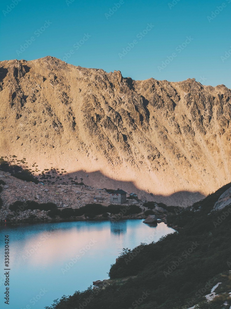 mountain landscape with lake