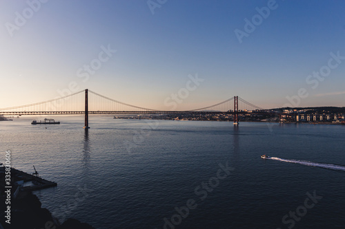 Panoramic view over Lisbon, Tagus river, Portuga