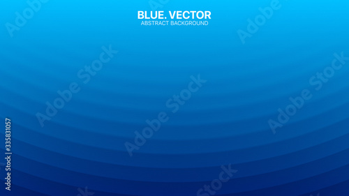 Modern Minimalist Vector Deep Blue Abstract Background. Conceptual Futuristic Technology Wide Light Cyan Wallpaper. Empty Surface 3D Render Illustration. Clear Blank Business Presentation Backdrop