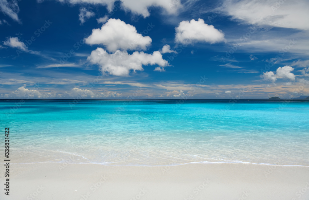 Beautiful Petite Anse beach at Seychelles