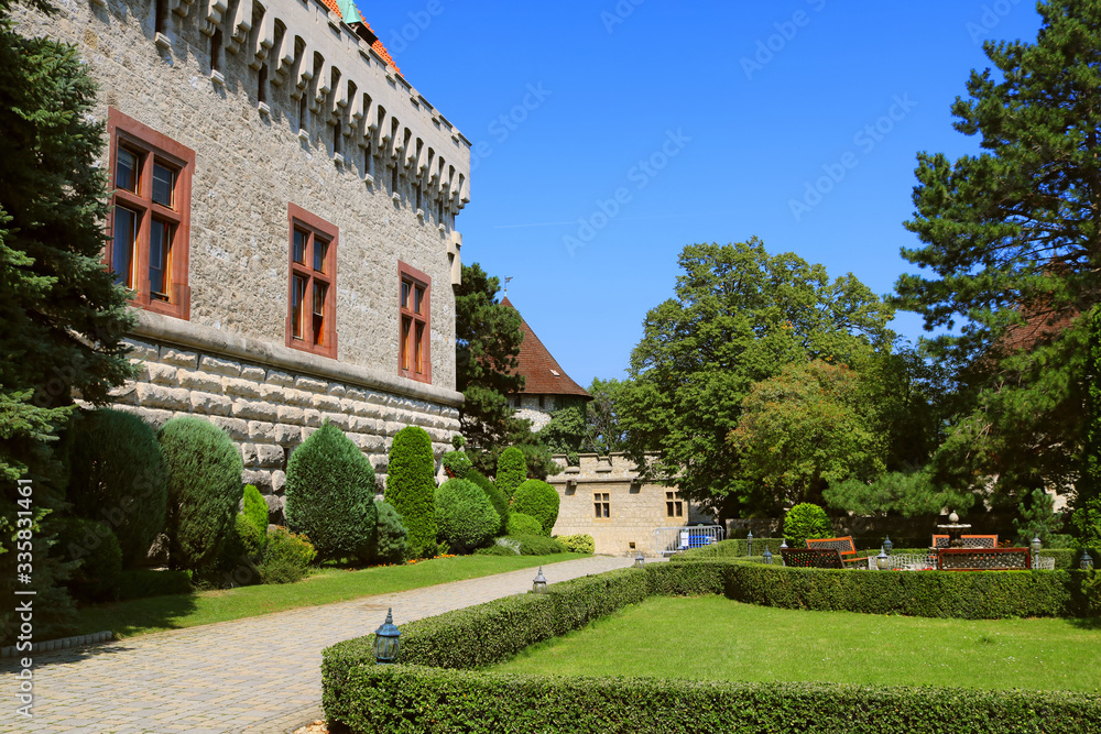 Courtyard of Smolenice castle, Slovakia. It was built in the 15th century in Little Carpathians