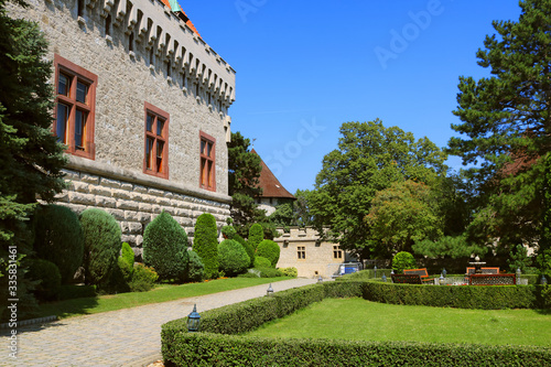 Courtyard of Smolenice castle, Slovakia. It was built in the 15th century in Little Carpathians