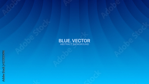 Vector Perspective Bent Smooth Lines Clear Blank Subtle Business Deep Blue Abstract Background. Futuristic Technology 3D Minimalist Illustration. Light Cyan Empty Surface Wallpaper. Blurred Backdrop