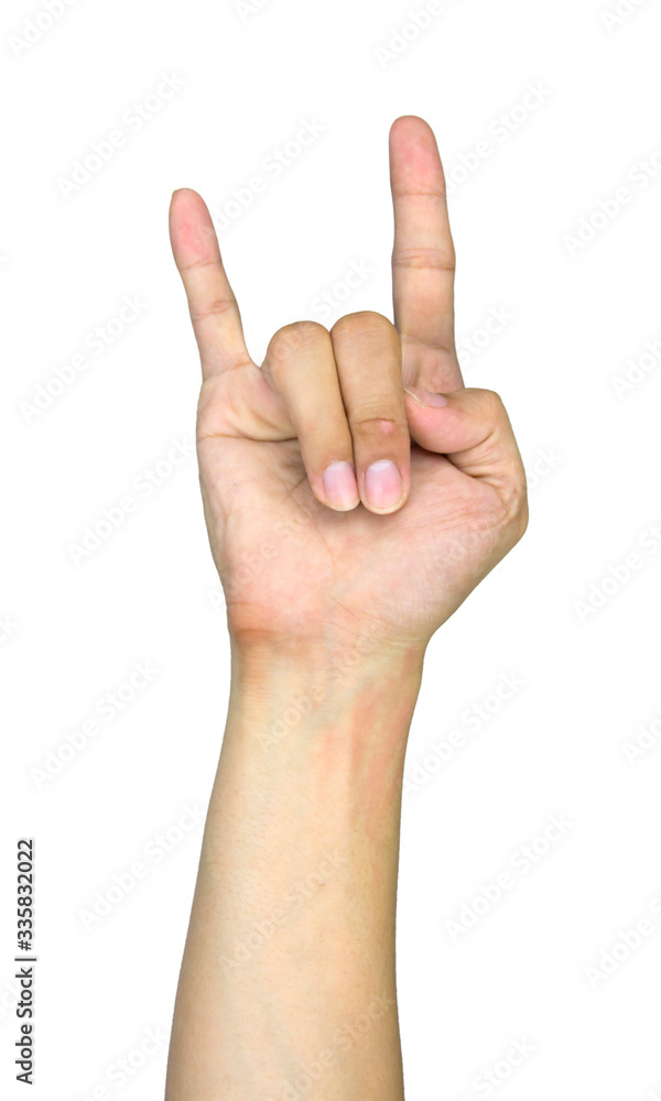 Male hand gesture and sign collection isolated on white background, Hand signals Male hand gesture and sign collection isolated on white background, Hand signals
