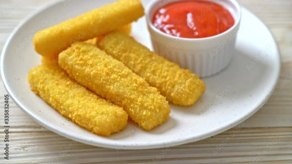 crispy fried fish fingers with ketchup crispy fried fish fingers with ketchup