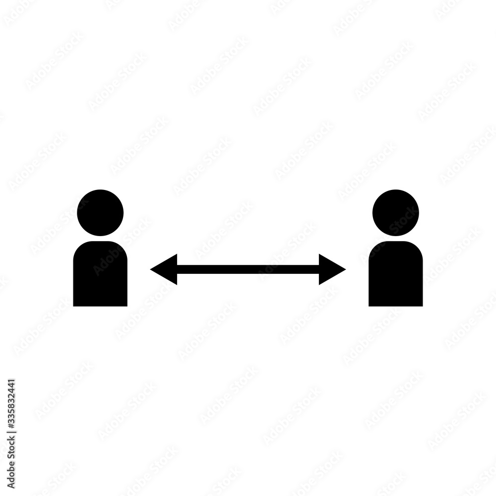 Social distancing, pandemic prevention vector icon, stop coronavirus, covid-19 Social distancing, pandemic prevention vector icon, stop coronavirus, covid-19