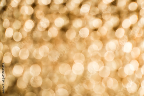 Gold color shiny ornaments bokeh