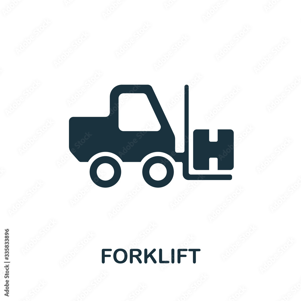 Forklift icon. Simple illustration from cargo collection. Creative Forklift icon for web design, templates, infographics and more Forklift icon. Simple illustration from cargo collection. Creative Forklift icon for web design, templates, infographics and more