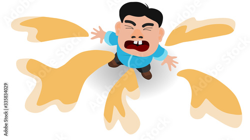 The men sneezed out violently until a large spit bursting out of the mouth. Does not prevent the spread of infection.