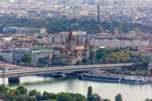 Canvas Print St. Francis of Assisi Church view, Vienna, Austria