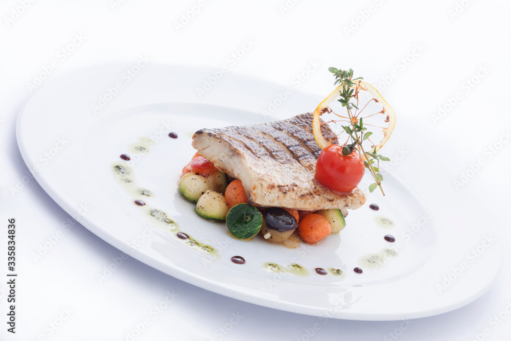 Halibut Steak with Vegetables Halibut Steak with Vegetables