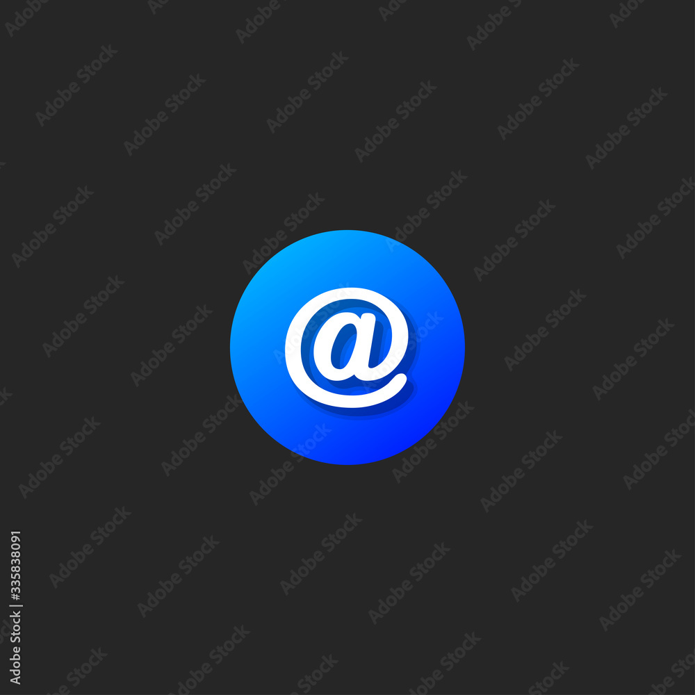 Mail icon in trendy flat style isolated on black background. Vector illustration