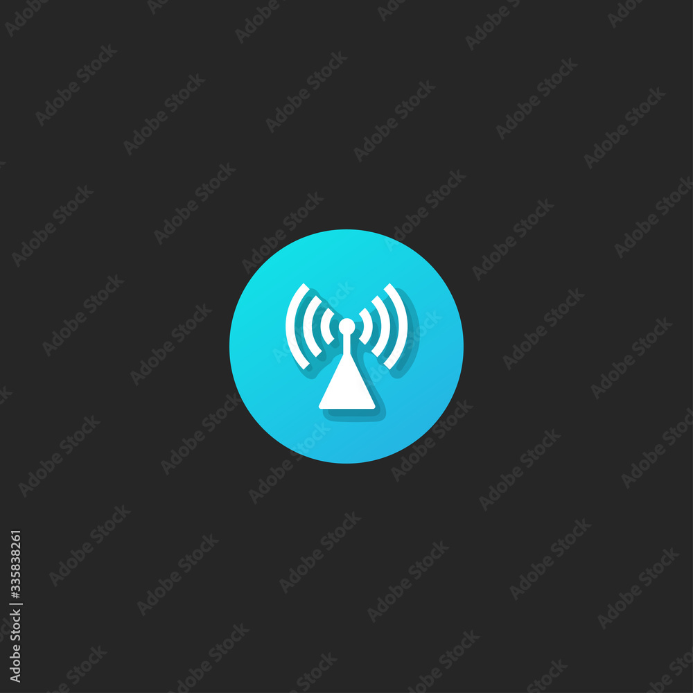 Mobile wireless connection icon in trendy flat style isolated on black background. Vector illustration Mobile wireless connection icon in trendy flat style isolated on black background. Vector illustration