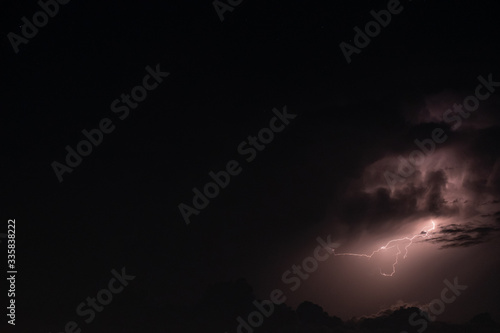Lightning in the rainstorm at night