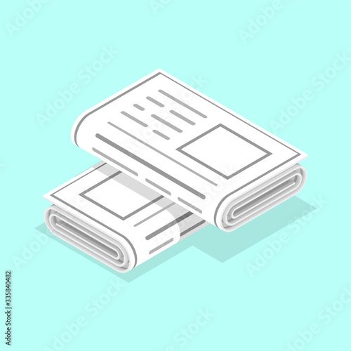 3D Isometric Flat Vector Concept of Newspapers Icon.