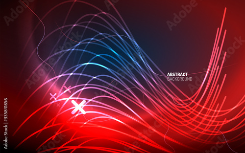 Wallpaper Mural Abstract background - blue neon line design for Wallpaper, Banner, Background, Card, Book Illustration, landing page Torontodigital.ca