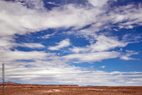 blue sky with clouds in the desert