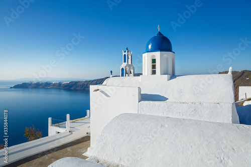 Church with a bell tower over the sea