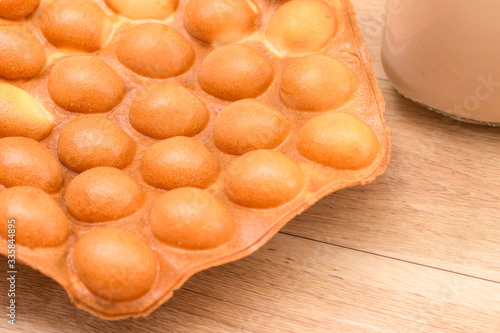 Photography Traditional Hong Kong waffle soft and crunchy from oven, Hong Kong Egg,egg puff
