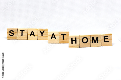 Stay at Home, letters with a white background