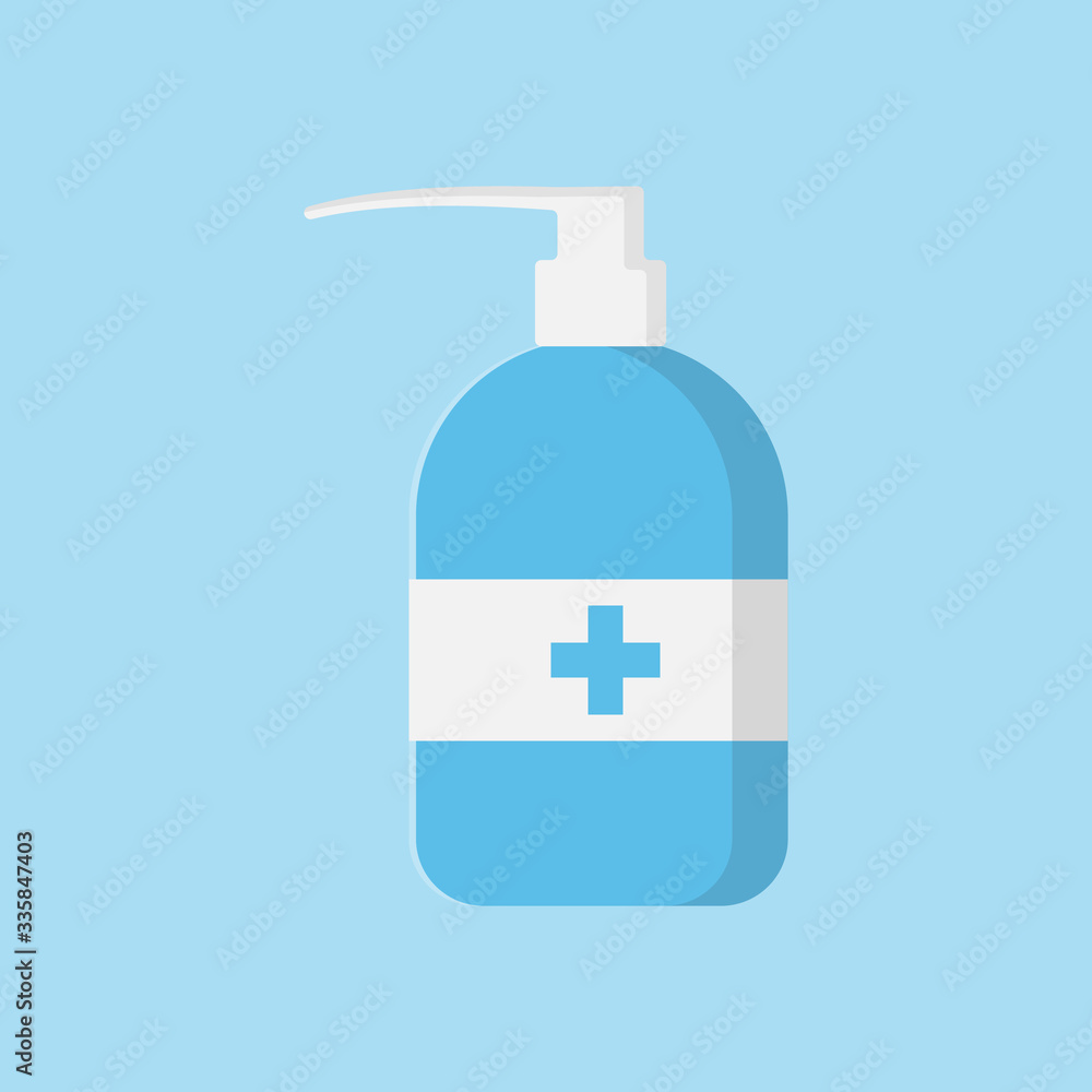 Hand sanitizer pump bottle icon isolated on white background. Vector illustration. Hand sanitizer pump bottle icon isolated on white background. Vector illustration.